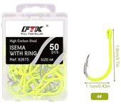 50pcs/box High Carbon Steel Barbed Fishing Hooks With Barb Anti-rust Carbon Steel Barbed Hooks Strong Flexible Fluorescence Hook