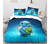 Cute Cartoon Stitch Love Child Duvet Cover Set HD Comforter Cover Bedclothes for Kids Bedding Sets Bedroom Decor