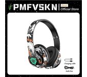 Graffiti Wireless Headphones Bluetooth Cool Light HIFI Sound Noise Canceling Fashion Gaming Earphones With Mic For Kids Boy Girl