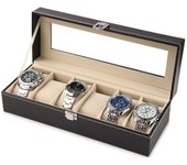 Holder Organizer PU Leather Storage Case Watch Display Jewelry Box For Men Or Women saat kutusu