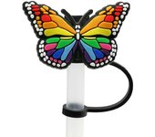 Silicone Straw Plug Cute Splash Proof Cartoon Butterfly Drinking Dustproof Cap Airtight Reusable Straw Topper Cup Accessories