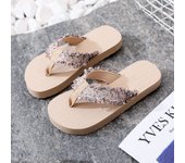 New summer children's flip flops girls ethnic style beach shoes flip flops women flower slippers women's outdoor wear