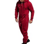 Men Onesie All In One Hoodie Zip Jumpsuit Winter Casual Hooded Romper Playsuit ZX