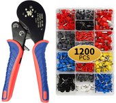 HSC8 16-6 Crimping Plier 28-5AWG 0.08-16mm Hexagonal Ratcheting Ferrule Crimping Tool Crimper with 1200PCS Terminals