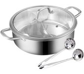 Olla de Yuanyang De ángulo Recto de Acero Inoxidable de 28 Cm Con Cuchara Y Colador Aplicación En Las Restaurantes