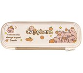 Cartoon Large Capacity Capybara Pen Bag Funny Waterproof Stationery Storage Bag Single layer Zipper Capibala Pencil Case Girls