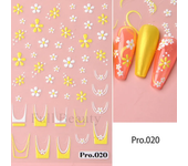 1Pcs Sakura Stickers For Nails 5D Embossed Spring Cherry Blossom Tulip Peony Flowers Petals Sliders Manicure Decoration