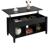 Mesa de Centro Elevable con Cajón Mesa de Café para Salón de Estilo Moderno con Patas de Madera Maciza 104,5 x 49,5 x (49-63) cm Marrón