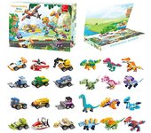 Advent Calendar Toy Cars & Dinosaurs- Christmas Calendar 2023 Multicolour Christmas Gift