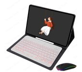7-color Backlit Spanish Keyboard for Samsung Galaxy Tab S9 Ultra Keyboard Case 2023 SM-X910 X916B X918U Backlit Mouse