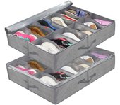Under Bed Shoe Storage Organizer Underbed Shoes Closet Storage Solution with Clear Window for Home Office Use