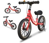 Bicicleta Sin Pedales con Freno de 2-6 años, Bici Equilibrio de 14 Pulgadas con Caballete y Timbre, Altura de Sillín Regulable, hasta 40kg, Juguetes pour Niña y Niños