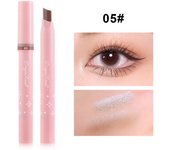 Metallic Grey Silver Eyeshadow Eyeliner Pencil Long-lasting Silkworm Highlighter Pen Two-color Shimmer Gradient Eye Shadow Stick