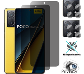 4IN1 Private Tempered Glass For Xiaomi Poco X6 Pro X5 X3 NFC X4 GT Anti Spy Screen Protector For Poco F6 F5 F4 F3 Pro M5S M3 M4