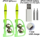Fish Bell Alarm Fishing Light CR425 Battery USB Charge Clip Rod Tip Bite Lure Hook Indicator Ring Luminous Stick LED Tackle Lamp