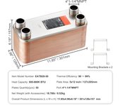SucceBuy Heat Exchanger Water to Air, Copper Ports, Aluminum Fins. Ideal for Outdoor Wood Furnaces, Residential Heating and Cooling, and Forced Air Heating