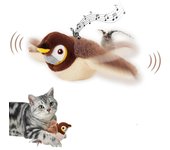 Juguete de peluche eléctrico interactivo para pájaros y gatos con sonido de chillido, recargable por USB, seguro ≤36V, batería de polímero de litio, compatible con todas las razas y tamaños, accesorio de juego y ejercicio para mascotas
