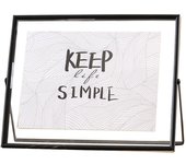 Minimalist Style Metal Photo Frame Transparent Surface Free Standing Tabletop Decorative Frame Horizontal Sturdy