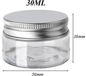 20Pcs 30/50/60/80/120/150ml Storage Jars With Lids Aluminum Round Canister Empty Plastic Cosmetic Jars Food Travel Bottle Pot