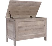 Taburete de Almacenamiento, Caja para Juguetes con Bisagras de Seguridad, Estantería de Juguetes, Entrada Robusto, Armario de Madera, Fácil de Montar, Blanco