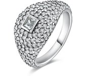 Dazzling 925 Sterling Silver Galaxy Universe Sunflower Sun Combo Ring Women's Wedding Dating Party Jewelry Gift For Women Girl
