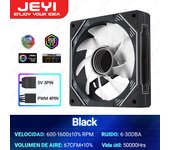 JEYI ARGB Fan 120mm PC Cooling Fans Computer Fan Ultra Silent Heatsink with 4PIN PWM, 5V 3PIN ARGB Addressable SYNC/RC Port