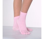 Breathable Soft Non-slip Sports Solid Color Middle Tube Hosiery Korean Style Socks Yoga Socks Women Five Finger Socks