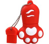Cat Paw USB Flash Drive 64GB Pink Cartoon Memory Stick Free Key Chain Pen Drive 32GB Creative Gifts for Kids 16GB Red U Disk
