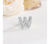 Women's wearable zirconium large balloon letter ring, 26 English letters, big discount, new