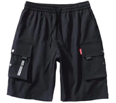 Pantalones cortos Cargo para hombre, pantalones cortos con múltiples bolsillos de Color sólido, pantalones cortos Cargo con cordón y cintura elástica de verano, pantalones cortos informales para hombre
