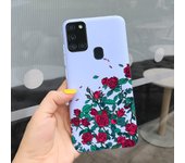 Silicone Phone Case For Samsung Galaxy A21S Case 6.5" Back Cover Coque Funda Samsung A21S a21 S Protective Bumper Flowers Capa