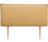 Cabecero de Lino Natural Liso con Ribete Cabezal Tapizado Cama Dormitorio Moderno Top Trending (Beige, 160x105cm con Patas (Camas 150/160))