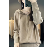 Mink Cashmere Knitted Cardigan Ladies Loose Korean Version Of Women's New Zipper Cardigan Long-Sleeved Sweater