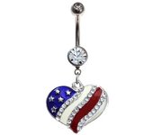 Hot ! english flag heart navel belly button rings navel piercing body piercings belly piercing nombril  fake piercing ombligo