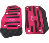 2x Universal Car Pedals Cover Aluminum Automatic Brake Gas Accelerator Non-slip Foot Pedal Pad Kit Red Blue Silver Accessories - Pedals