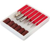 6Pcs Nail Art Drill Bit Replace Sandpaper Head Set with Case Gel  Tips Grinding Polishing Shaping Machine Rotary Tool Kits