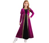 Girls Medieval Costume Renaissance Princess Dress Velvet Long Sleeve
