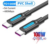 Vention 100W USB C To USB Type C Cable USBC PD Fast Charger Cord USB-C Typec Cable For Xiaomi mi 10 Pro Samsung S20 Macbook iPad