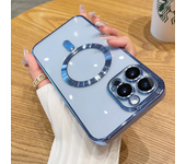 Magnetic Plating Case For iPhone 15 14 Plus 13 Pro Max With Camera Lens Protector Glass For Magsafe Wireless Charger Cover
