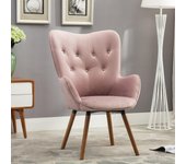 AC155YL Doarnin Silky Velvet Tufted Button Accent Chair, Yellow 30D x 41.5W x 26.8H in