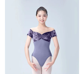 Ballet Leotards For Women Velvet patchwork Short Sleeve Solid Colors Dance Costume Adult Ballet Practice Gymnastics Leotard