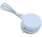 Multifunctional Silicone Earphone Bag Zipper Round Waterproof Coin Purse with Rope Portable Data Cable Storage Bag Outdoor