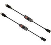Power Switch USB Type C with Indicator Light Male to Female USB-C Extension Cable Switch for Raspberry Pi 4B 2 Pcs