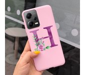 Fashion Rose Initial Letter Phone Case For Xiaomi Poco X5 5G PocoX5 Pro Soft Silicone TPU Back Cover For Poco X5 Pro X 5 X5Pro