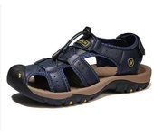 Sandalias de verano para hombre, sandalias huecas, zapatillas, zapatos de playa con punta
