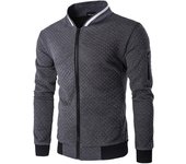 Men's baseball high neck sports shirt, checkered jacket, sportswear