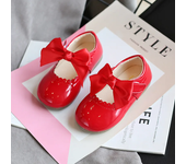 Princess Girls Shoes Toddlers Infants Leather Shoes Children's Flats With Ribbon Bow-knot PU Patent Leather Kids Mary Janes Soft