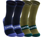 GKRQ 4 pares 2025 nuevos calcetines de ciclismo bicicleta enfermera compresión bicicleta de carretera correr Mtb hasta la rodilla deportes blancos marca divertida negro