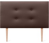 Cabecero de Polipiel o Tela Pro con 2 hileras de Botones y Patas Cabezal tapizado Cama Lujo (150x105cm con Patas (Camas 150/160), Tela Beige)