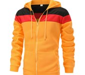 Chaqueta con capucha de bloque de Color para hombre, Sudadera con capucha informal de manga larga con cremallera, cordón y bolsillos, deportes al aire libre de primavera y otoño